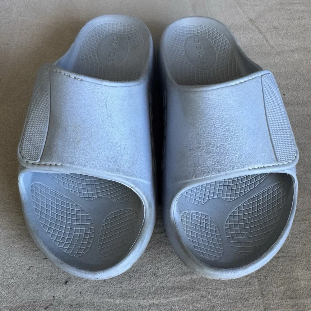 Size M7/W9 - OOFOS OOahh Sport Flex Slide Neptune Blue